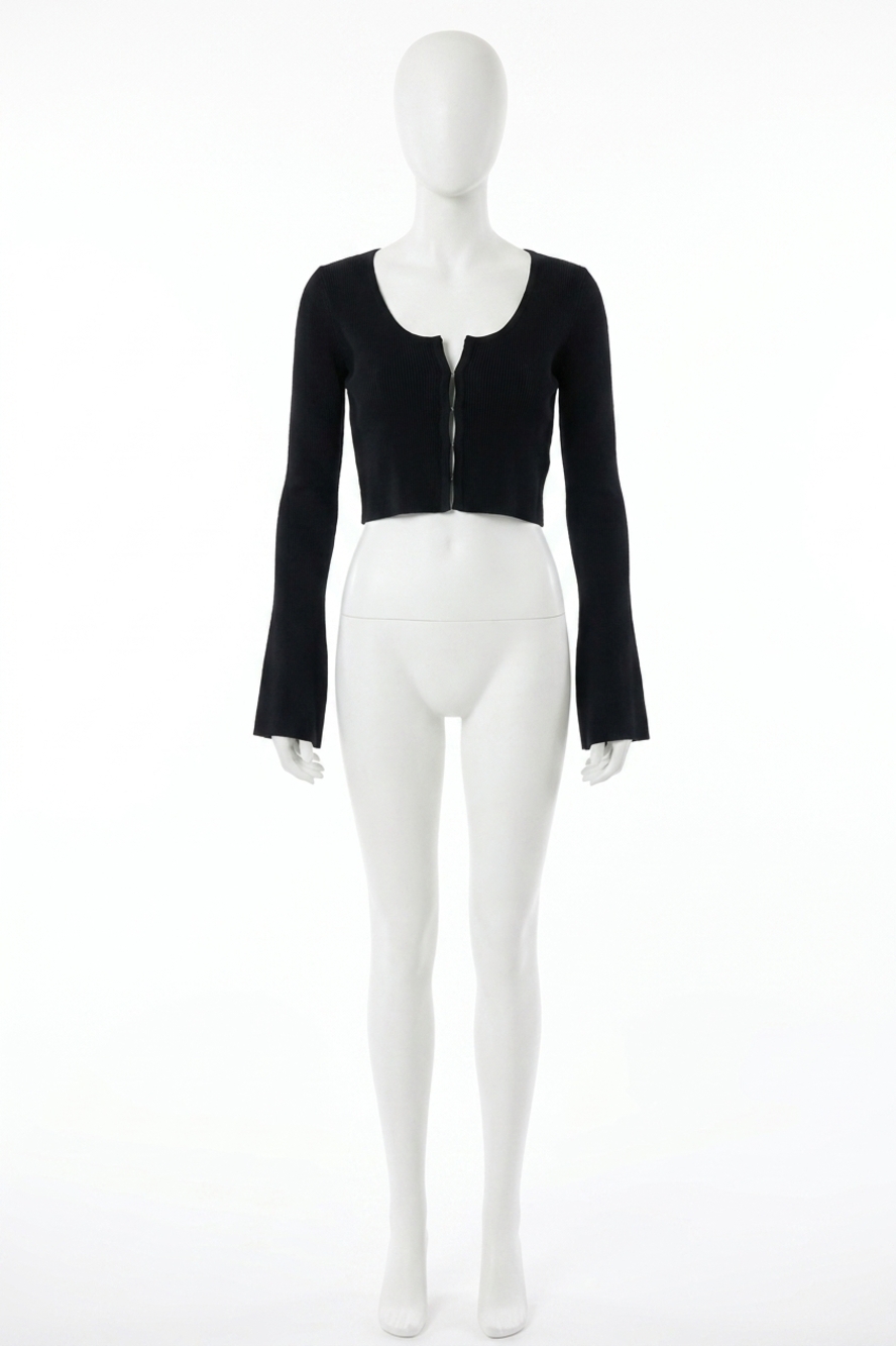 NEW EN SAISON calix crop cardigan in black